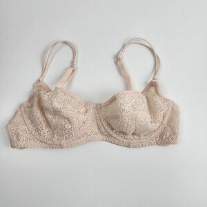 Free People Elegant Lace Bra - Size 34B, Cream, Romantic, Feminine, Bohemian